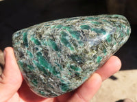 Polished Emerald Mica In Matrix Standing Free Forms x 2 From Mutoko, Zimbabwe - Toprock Gemstones and Minerals 