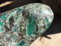 Polished Emerald Mica In Matrix Standing Free Forms x 2 From Mutoko, Zimbabwe - Toprock Gemstones and Minerals 