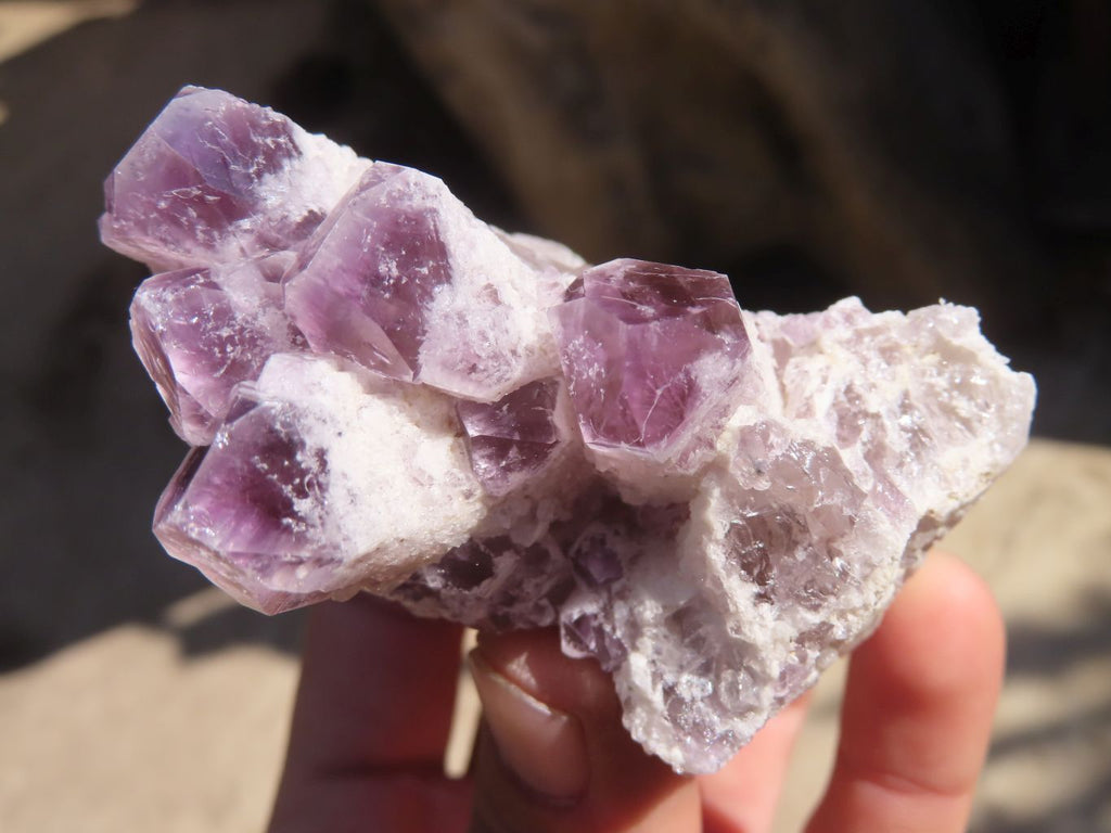 Natural Sugar Amethyst Clusters x 6 From Solwezi, Zambia - Toprock Gemstones and Minerals 