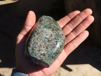 Polished Emerald Mica In Matrix Standing Free Forms x 2 From Mutoko, Zimbabwe - Toprock Gemstones and Minerals 