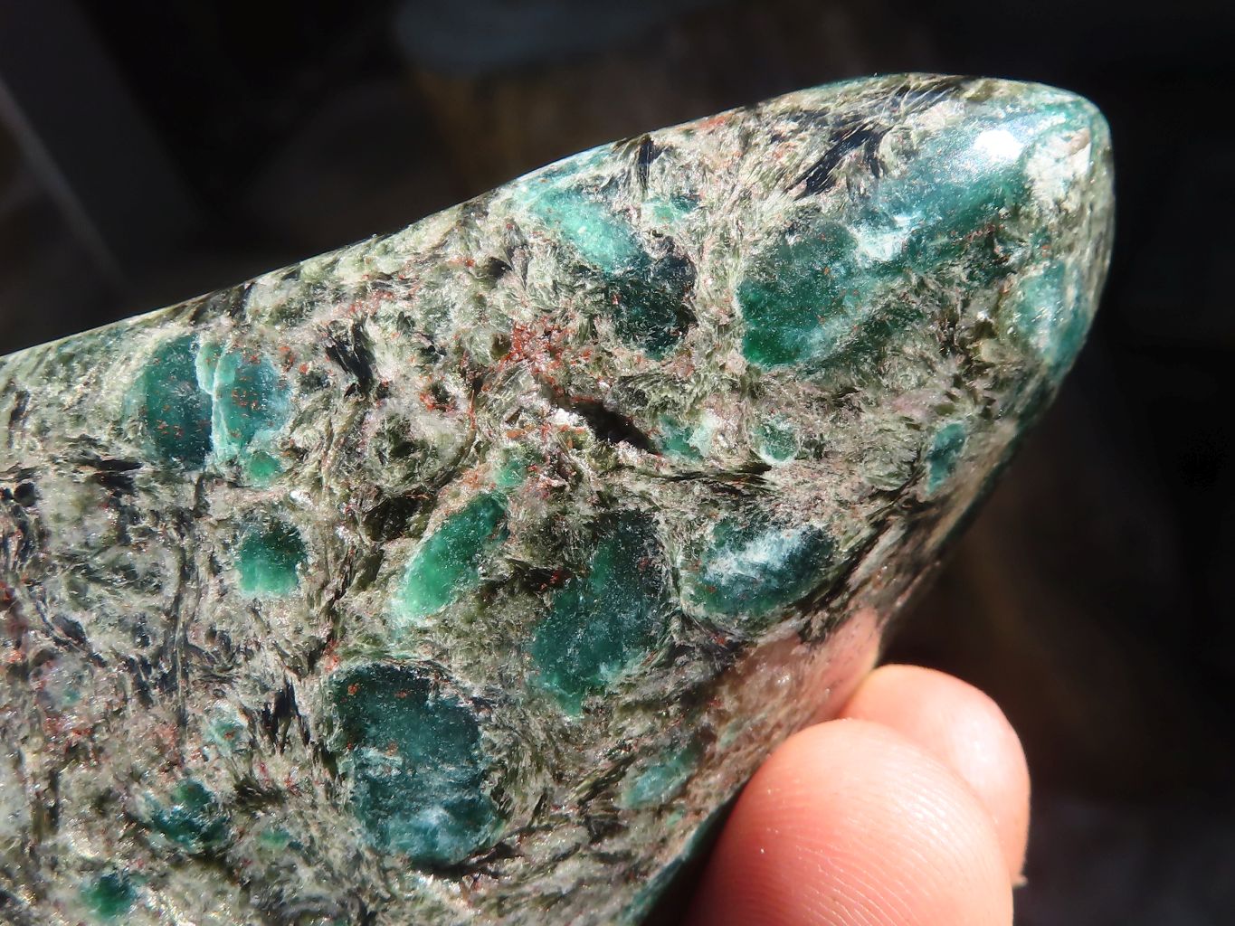 Polished Emerald Mica In Matrix Standing Free Forms x 2 From Mutoko, Zimbabwe - Toprock Gemstones and Minerals 