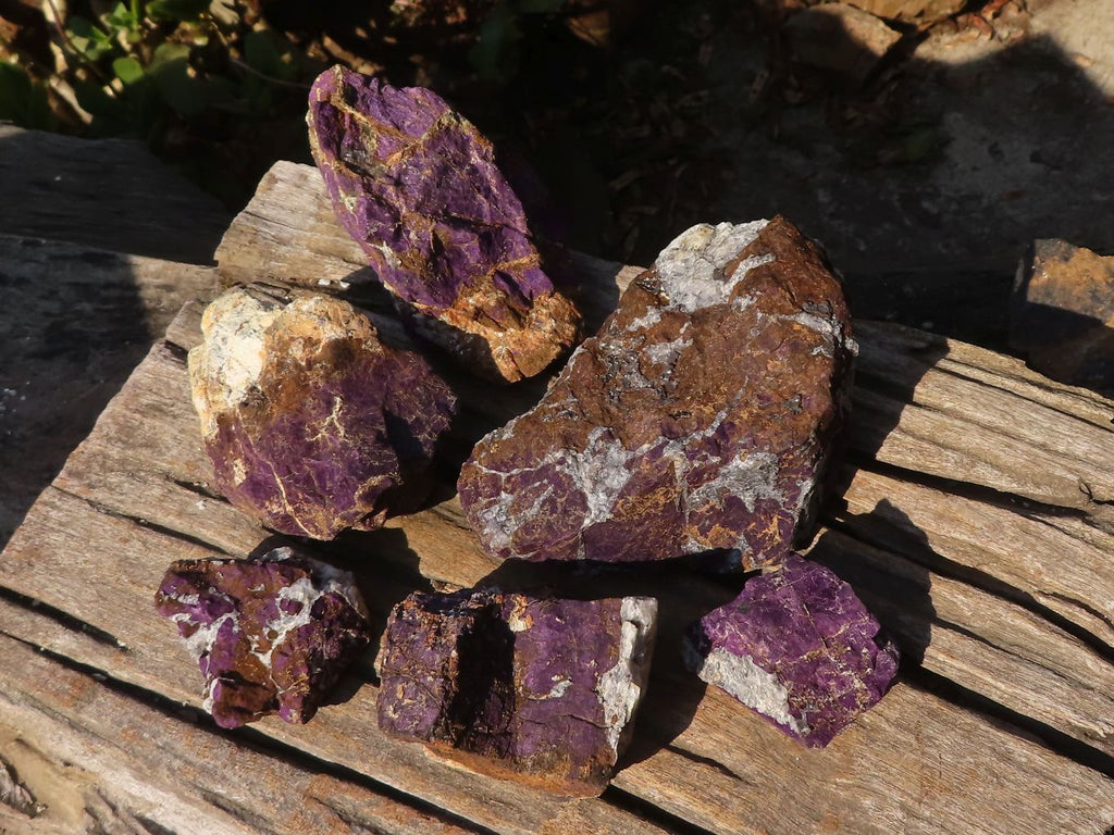 Natural Metallic Purpurite Cobbed Specimens x 6 From Erongo, Namibia - Toprock Gemstones and Minerals 