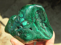 Polished Malachite Free Forms x 3 From Kolwezi, Congo - Toprock Gemstones and Minerals 