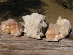 Natural Trio of Quartz Clusters with Mixed Colour Hues x 3 From Madagascar - TopRock