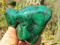 Polished Malachite Free Forms x 3 From Kolwezi, Congo - Toprock Gemstones and Minerals 