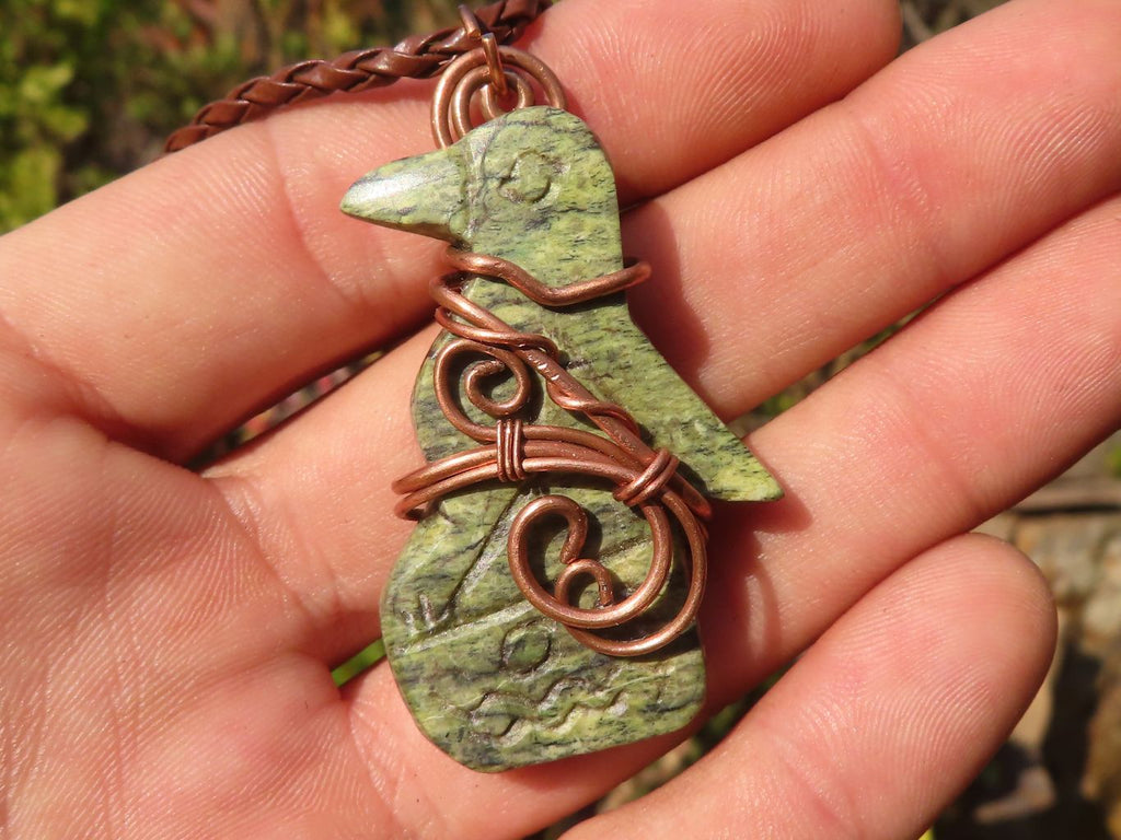 Polished Copper Wire Wrapped Ancient Eagle Pendants  x 6 From Zimbabwe - Toprock Gemstones and Minerals 