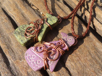 Polished Copper Wire Wrapped Ancient Eagle Pendants  x 6 From Zimbabwe - Toprock Gemstones and Minerals 