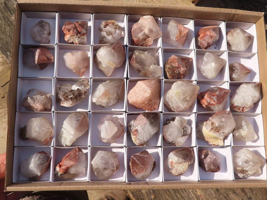 Natural Smokey Hematoid Quartz Crystals  x 35 From Ambositra, Madagascar - Toprock Gemstones and Minerals 