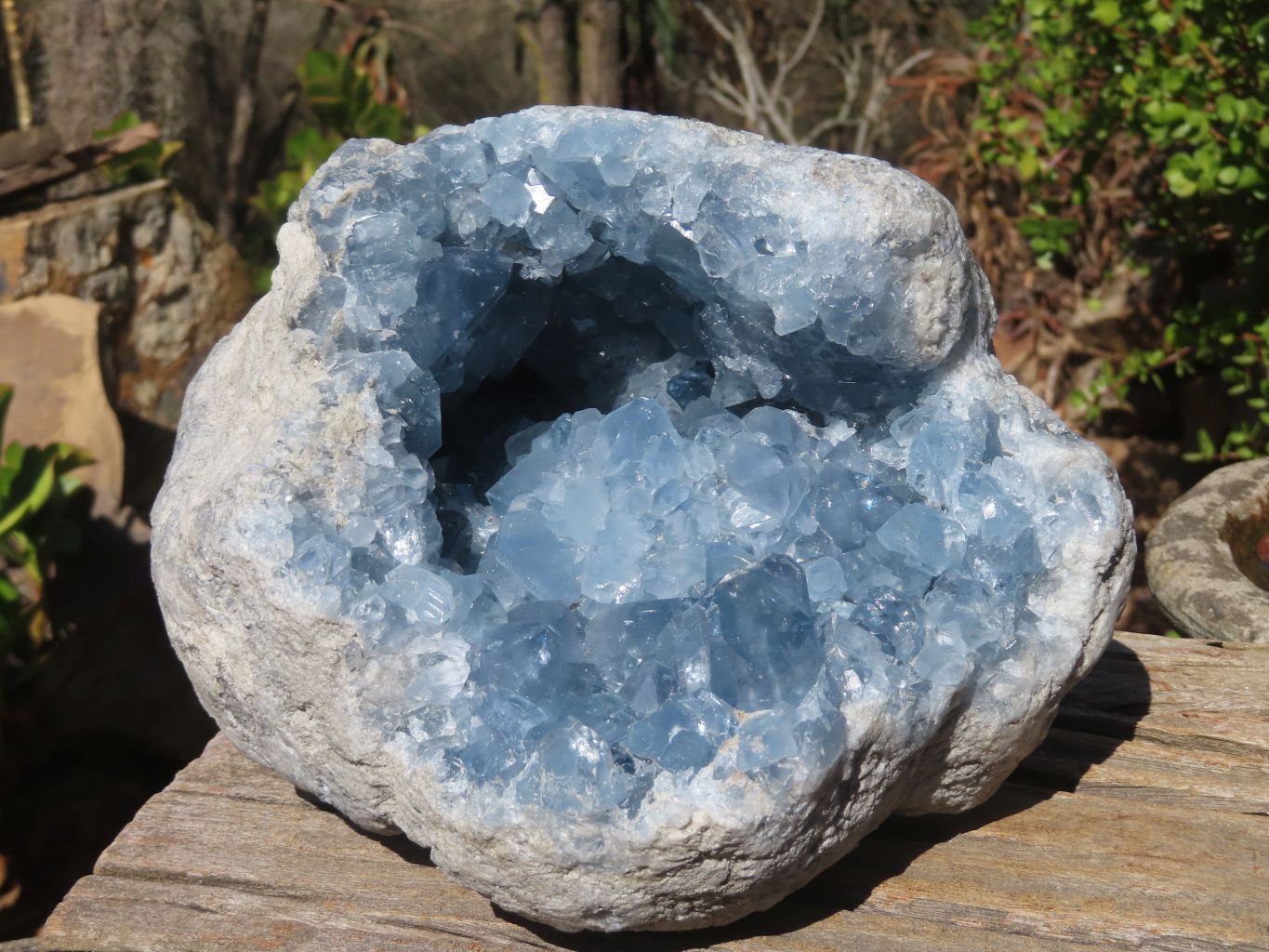 Natural Blue Celestite Geode Specimen x 1 From Sakoany, Madagascar - Toprock Gemstones and Minerals 