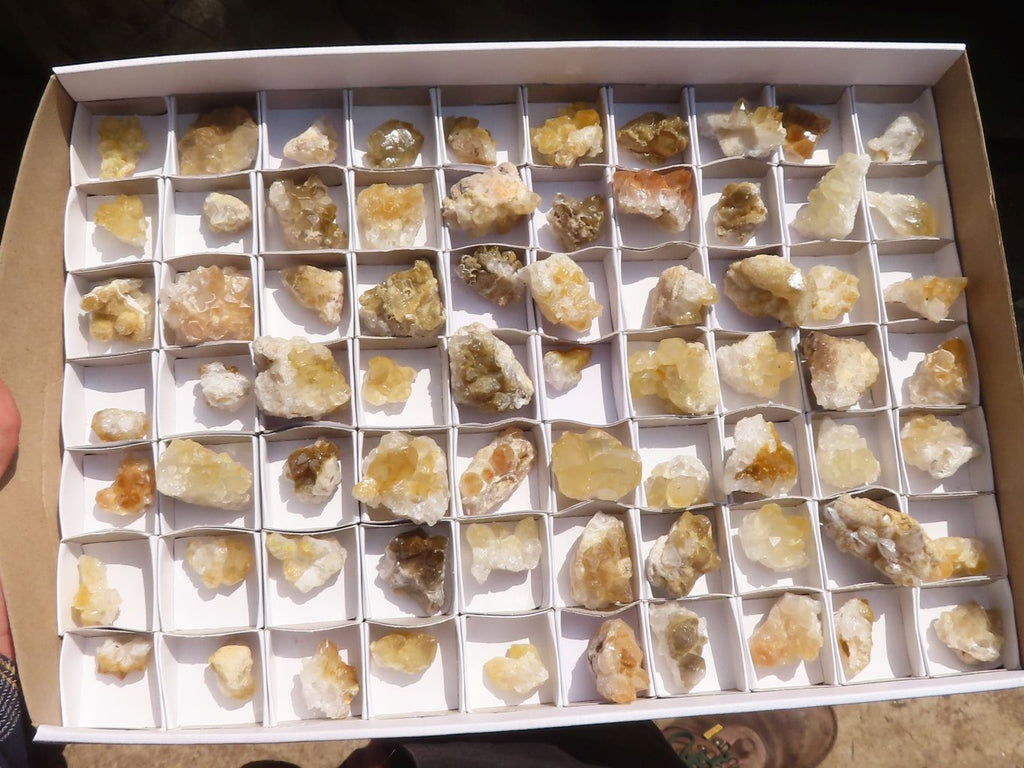Natural Mini Golden Limonite Quartz Clusters  x 70 From Zambia - Toprock Gemstones and Minerals 