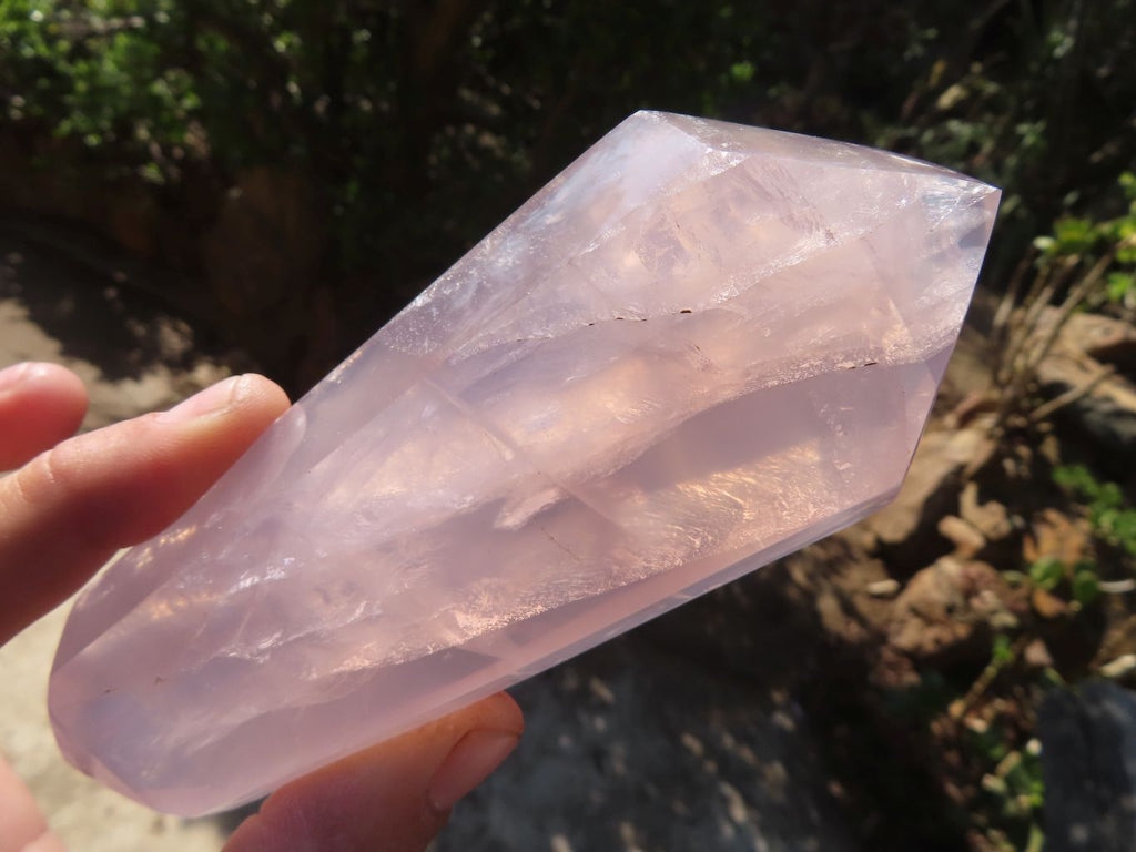 Polished Pink Rose Quartz Points & Standing Free Form x 3 From Antsirabe, Madagascar - Toprock Gemstones and Minerals 