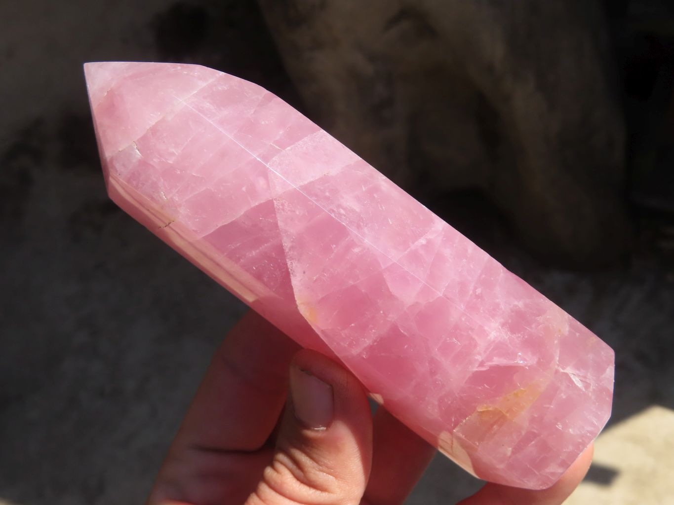 Polished Pink Rose Quartz Points & Standing Free Form x 3 From Antsirabe, Madagascar - Toprock Gemstones and Minerals 