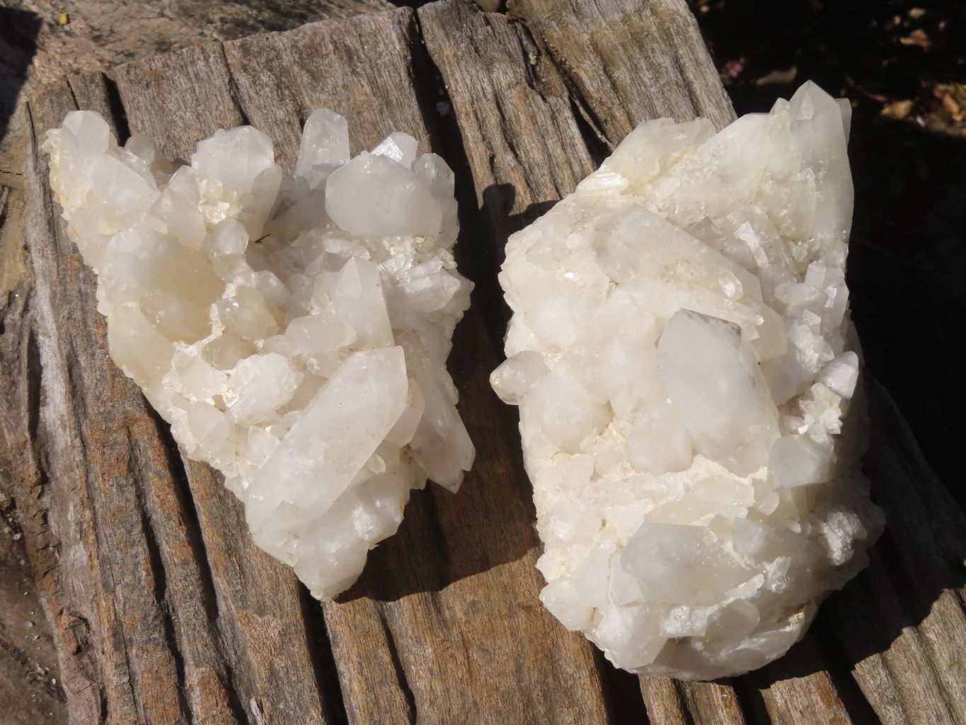 Natural White Phantom Quartz Specimens  x 2 From Madagascar - Toprock Gemstones and Minerals 