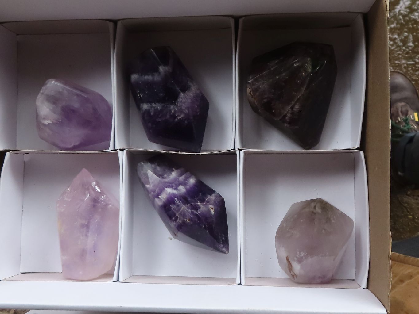 Polished  Mixed Selection Of Amethyst Points  x 6 From Madagascar - TopRock