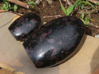 Polished Sparkling Blue Iolite / Water Sapphire Standing Free Forms  x 3 From Madagascar - TopRock