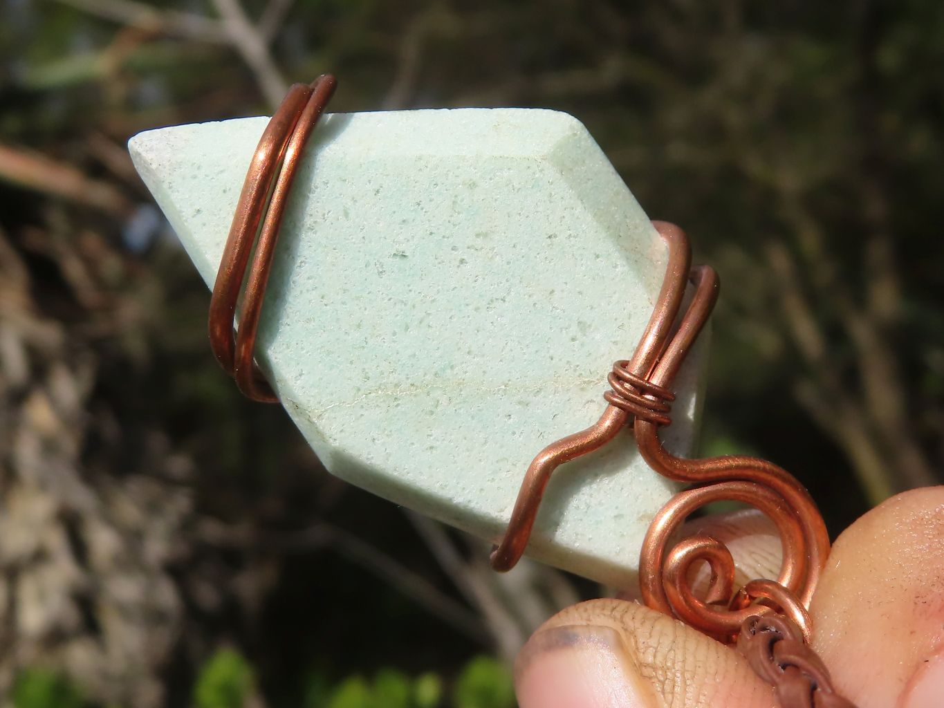 Polished Mixed Copper Wire Wrapped Jewellery Pendants x 6 From Congo - Toprock Gemstones and Minerals 