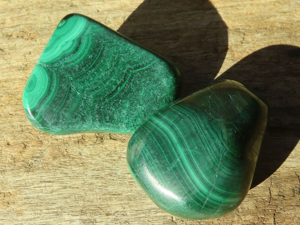 Polished  Small Flower Malachite Free Forms  x 20 From Congo - Toprock Gemstones and Minerals 