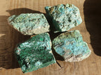 Natural Drusy Chrysocolla & Malachite Dolomite Specimens x 4 From Congo - Toprock Gemstones and Minerals 