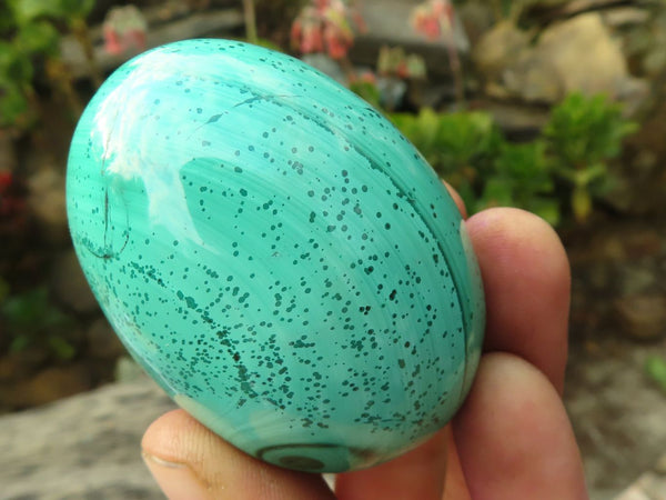Polished Stunning Malachite Gemstone Eggs  x 4 From Congo - Toprock Gemstones and Minerals 