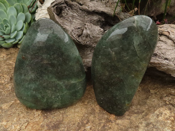 Polished Emerald Fuchsite Quartz Standing Free Forms  x 2 From Madagascar - TopRock