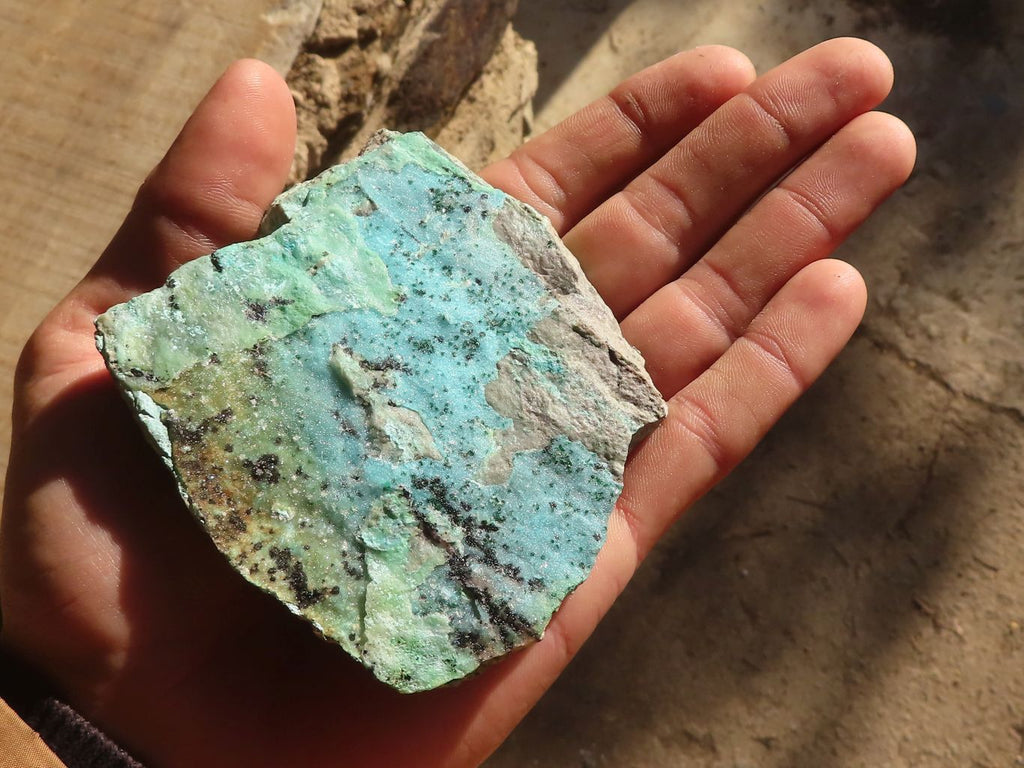 Natural Drusy Chrysocolla & Malachite Dolomite Specimens x 4 From Congo - Toprock Gemstones and Minerals 