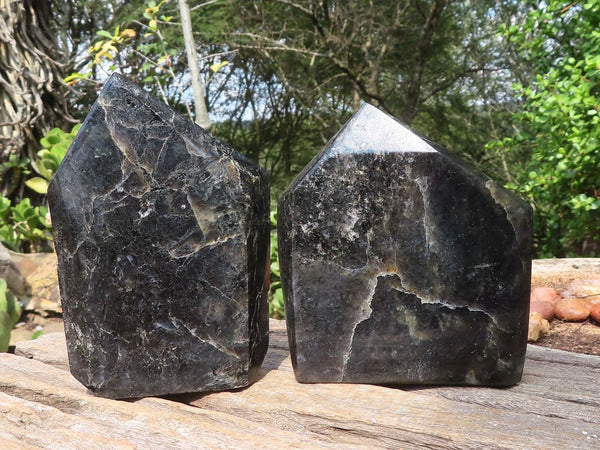 Polished Rare Iolite / Water Sapphire Points  x 2 From Northern Cape, South Africa - Toprock Gemstones and Minerals 