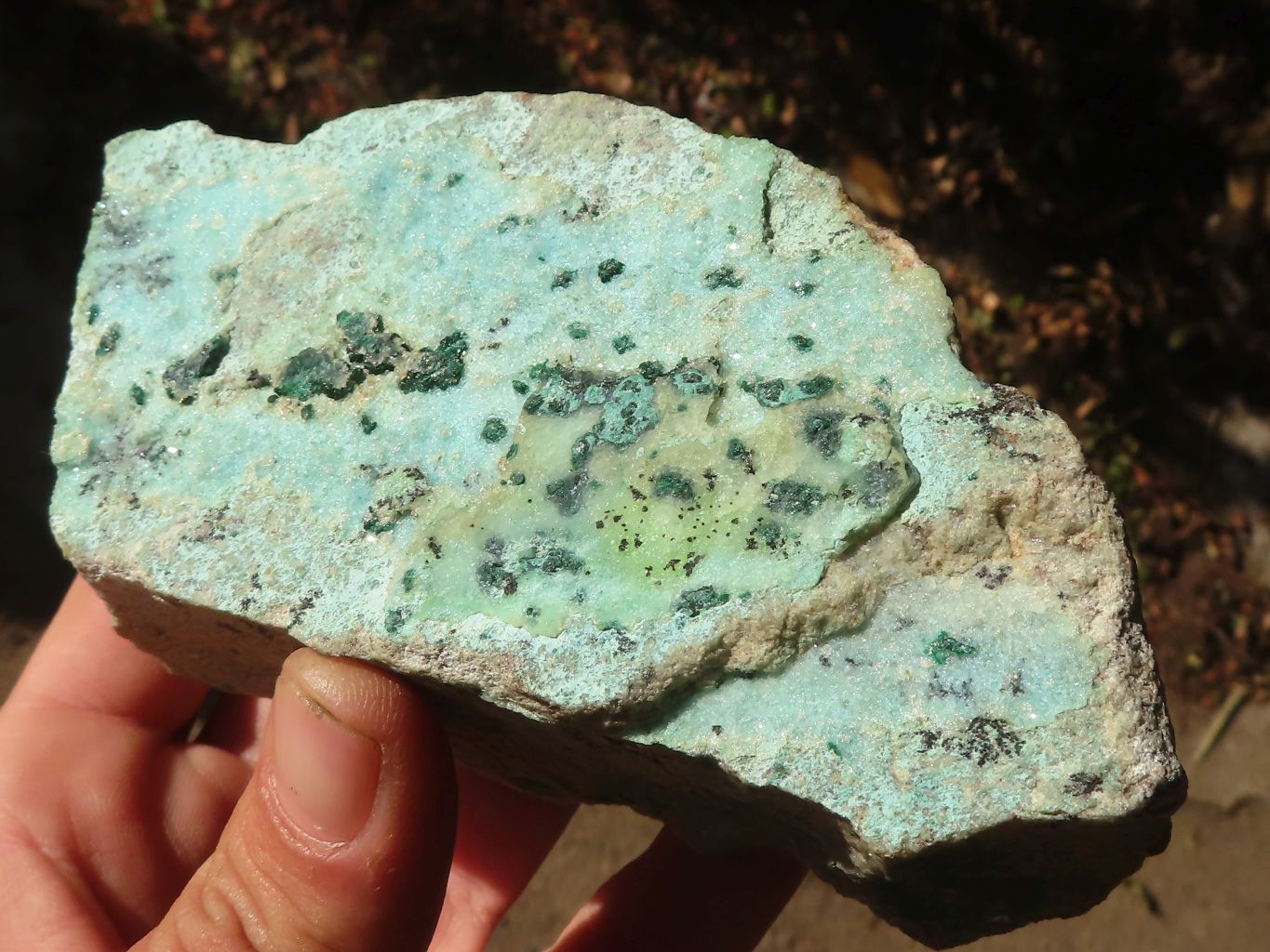 Natural Drusy Chrysocolla & Malachite Dolomite Specimens x 4 From Congo - Toprock Gemstones and Minerals 