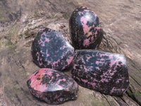 Polished One Side Polished Rhodonite Free Forms  x 4 From Madagascar - TopRock