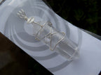 Polished Double Terminated Clear Quartz Crystals with Silver Wire Wrapped Pendant   - sold per piece - From South Africa - TopRock