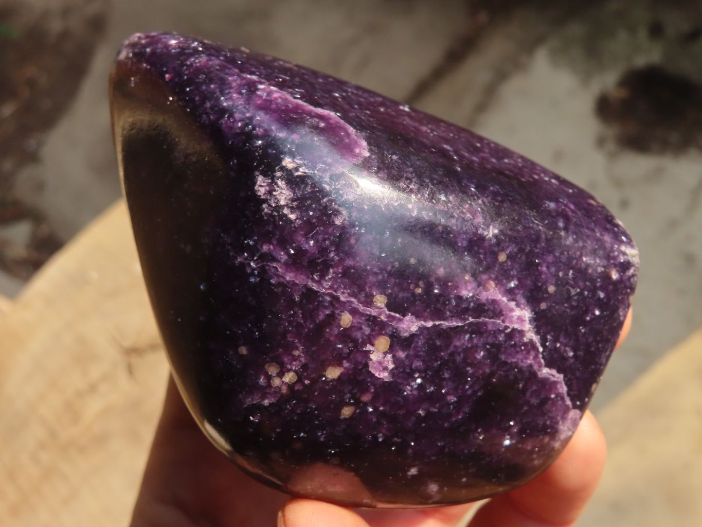 Polished Purple Lepidolite Standing Free Forms  x 2 From Zimbabwe - Toprock Gemstones and Minerals 