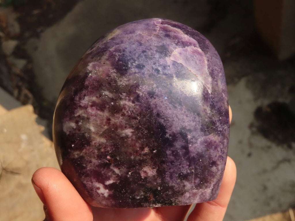 Polished Purple Lepidolite Standing Free Forms  x 2 From Zimbabwe - Toprock Gemstones and Minerals 