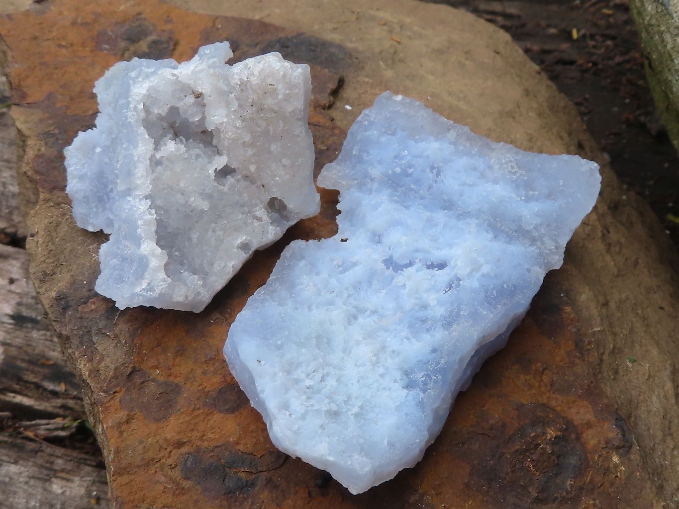 Natural Etched Blue Chalcedony Specimens  x 35 From Malawi - TopRock