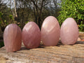 Polished Gemmy Pink Rose Quartz Standing Free Forms x 4 From Madagascar - Toprock Gemstones and Minerals 