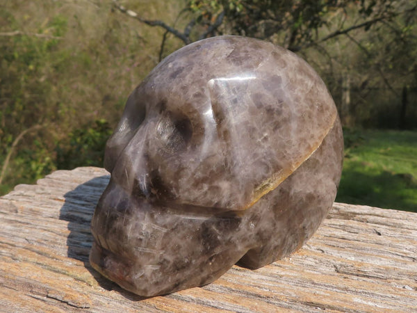 Polished Morion Smokey Quartz Skull Carving x 1 From Madagascar - TopRock