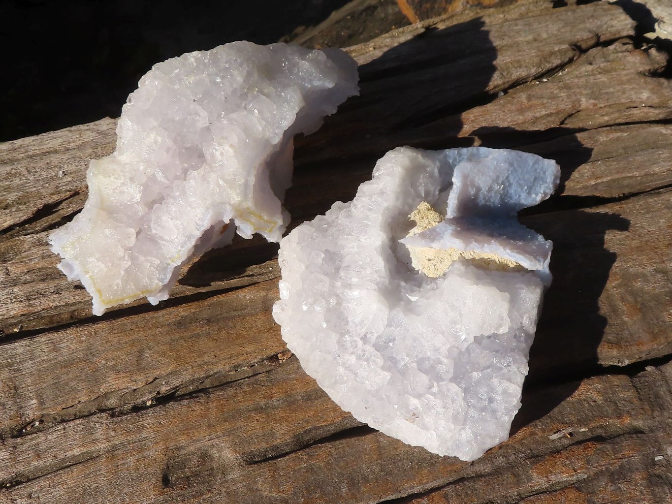 Natural Etched Blue Chalcedony Specimens  x 12 From Nsanje, Malawi - Toprock Gemstones and Minerals 