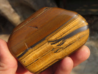 Polished Golden Tigers Eye Free Forms x 5 From Prieska, Northern Cape