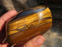 Polished Golden Tigers Eye Free Forms x 5 From Prieska, Northern Cape
