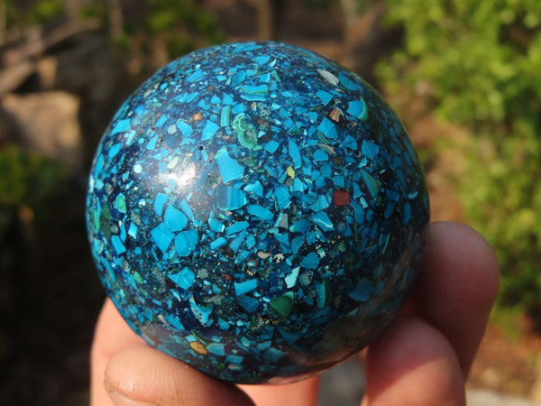 Polished Conglomerate Chrysocolla Spheres  x 2 From Congo - Toprock Gemstones and Minerals 