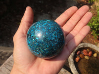 Polished Conglomerate Chrysocolla Spheres  x 2 From Congo - Toprock Gemstones and Minerals 