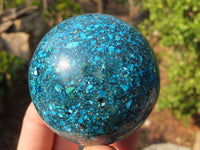 Polished Conglomerate Chrysocolla Spheres  x 2 From Congo - Toprock Gemstones and Minerals 