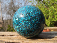 Polished Conglomerate Chrysocolla Spheres  x 2 From Congo - Toprock Gemstones and Minerals 