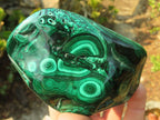 Polished Malachite Free Forms x 3 From Kolwezi, Congo - Toprock Gemstones and Minerals 