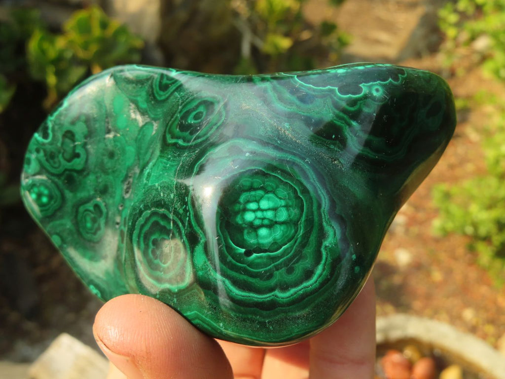 Polished Malachite Free Forms x 3 From Kolwezi, Congo - Toprock Gemstones and Minerals 