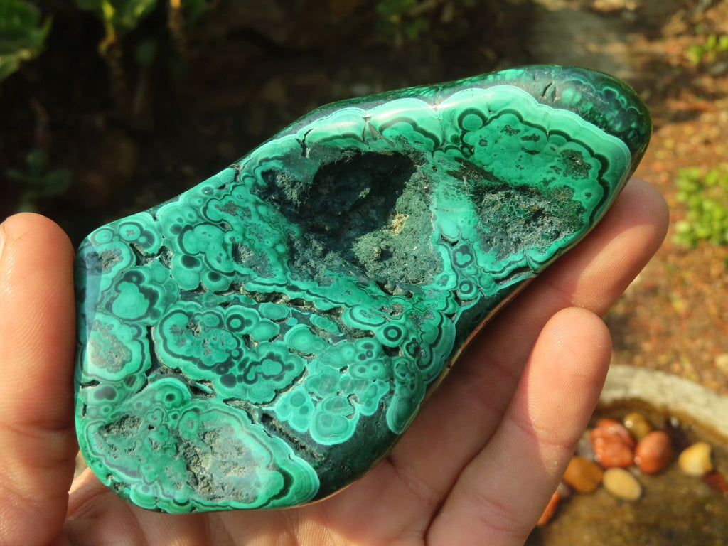 Polished Malachite Free Forms x 3 From Kolwezi, Congo - Toprock Gemstones and Minerals 