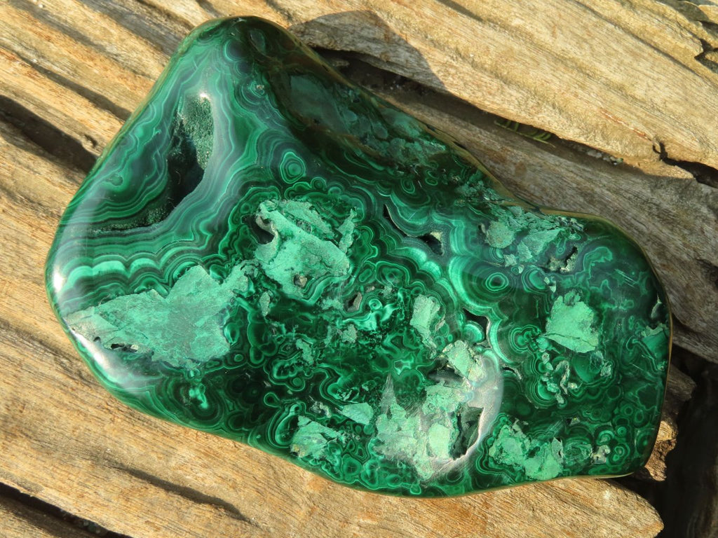 Polished Malachite Free Forms x 3 From Kolwezi, Congo - Toprock Gemstones and Minerals 