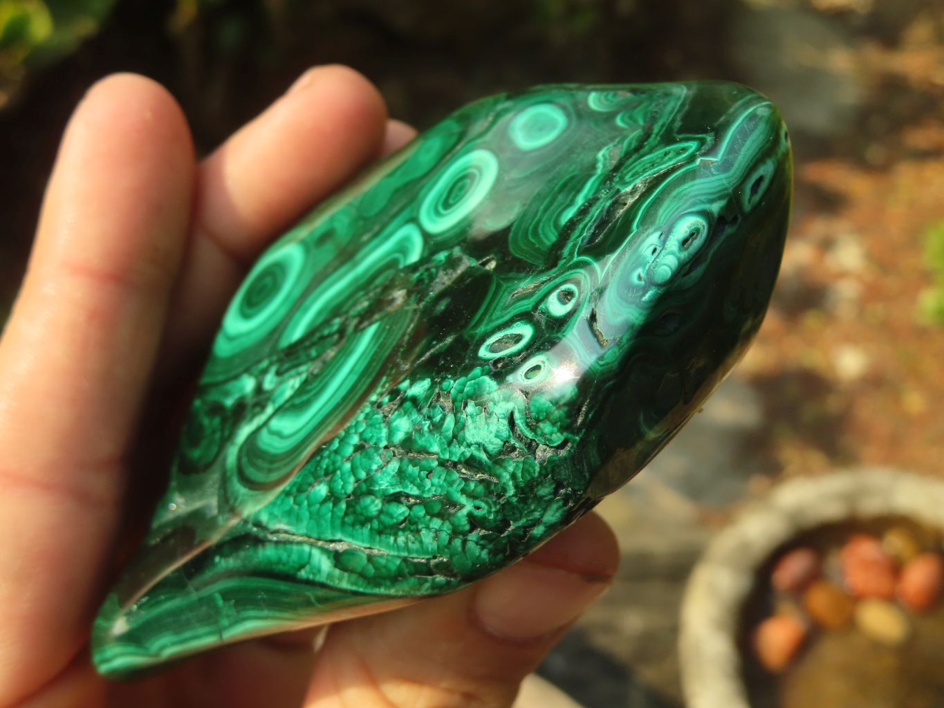Polished Malachite Free Forms x 3 From Kolwezi, Congo - Toprock Gemstones and Minerals 