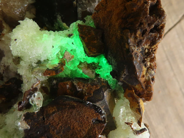Natural Fluorescent Crystalline Hyalite On Smokey Quartz & Feldspar Specimens  x 2 From Erongo, Namibia - Toprock Gemstones and Minerals 