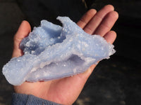 Natural Etched Blue Chalcedony Specimens x 3 From Nsanje, Malawi - Toprock Gemstones and Minerals 