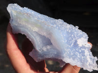 Natural Etched Blue Chalcedony Specimens x 3 From Nsanje, Malawi - Toprock Gemstones and Minerals 