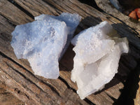 Natural Etched Blue Chalcedony Specimens x 3 From Nsanje, Malawi - Toprock Gemstones and Minerals 